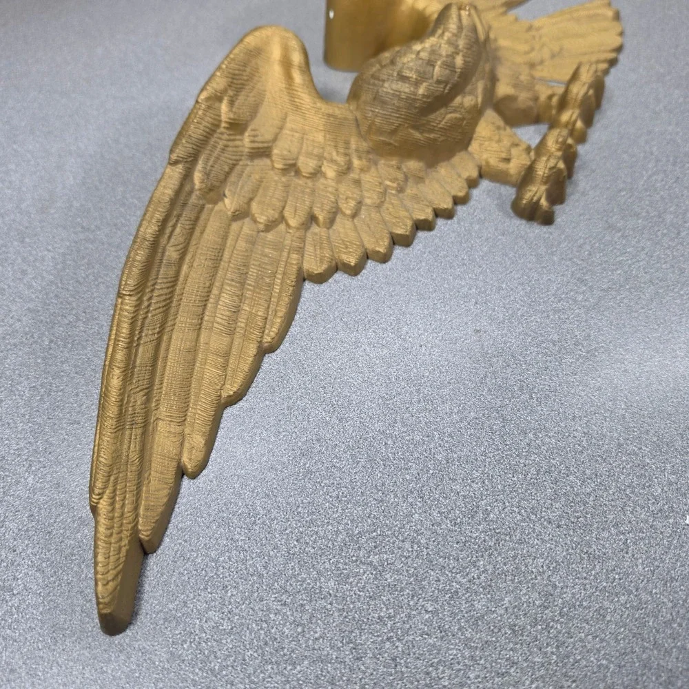 Vintage Style Eagle Wall Plaque Home Decor Gold 24.5